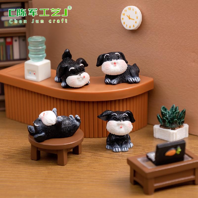 Tiểu cảnh chó Schnauzer mini trang trí xe và bàn DIY (ZC-911)