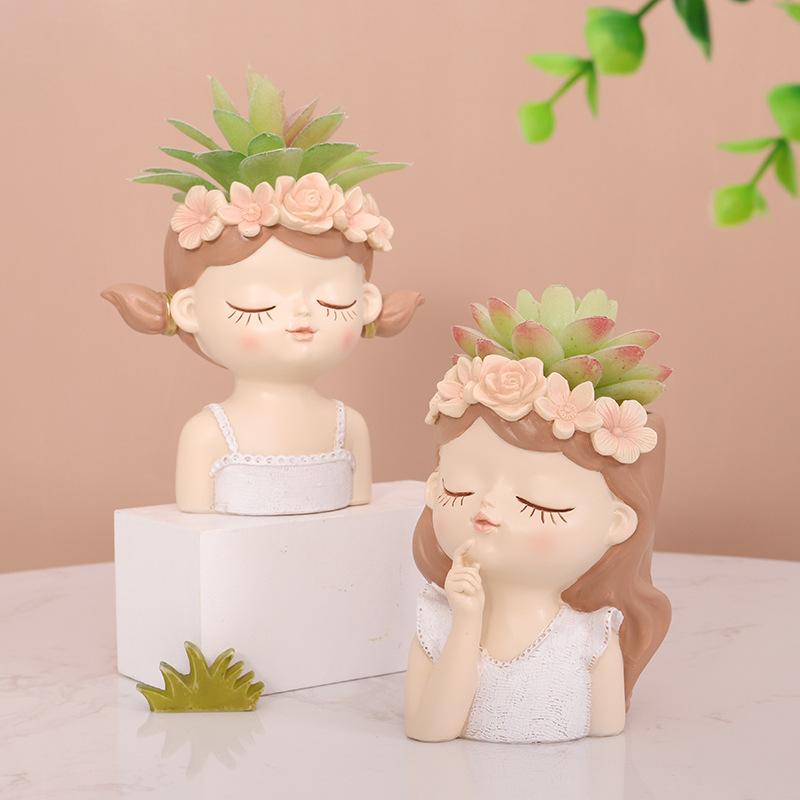 Chậu cây mọng nước nàng tiên resin, chậu mini trang trí ban công, tiểu cảnh bàn làm việc (RG-9)