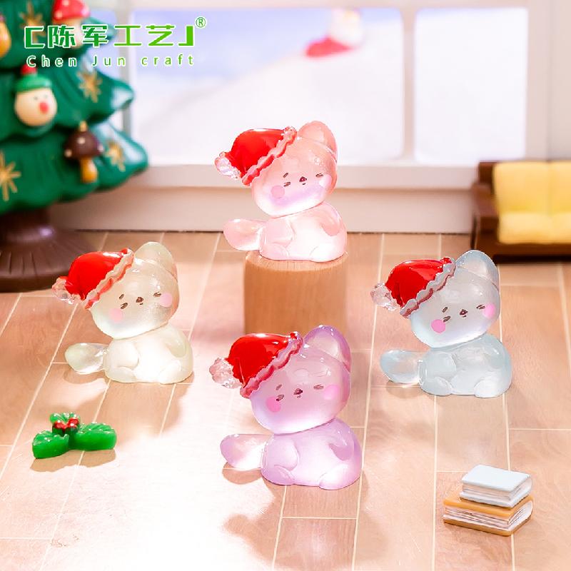 Mèo Noel phát sáng DIY trang trí bàn và xe dễ thương (TZC-770)