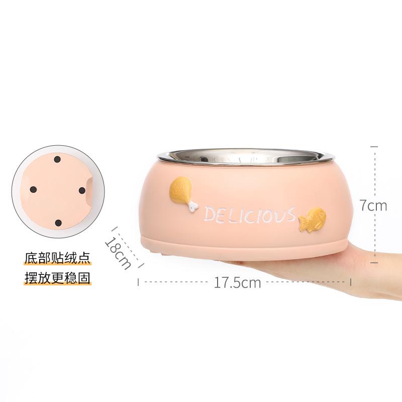 Bát ăn uống cho thú cưng bằng inox, bát mèo chống đổ, chống trượt, phụ kiện nuôi thú cưng (RG-256)