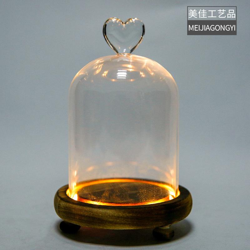 Chụp Thuỷ Tinh Hình Trụ Có Núm Và Đèn Led (MJA-11)