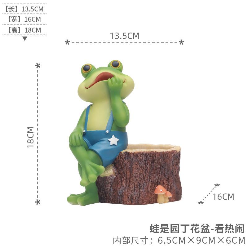Chậu cây mọng nước hình ếch resin, chậu mini để bàn, trang trí sân vườn và cây xanh (RG-243)