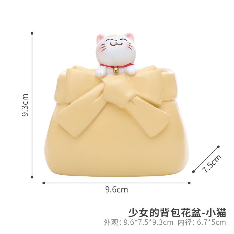Chậu cây mọng nước hình túi xách nữ resin, chậu mini trang trí ban công, bàn làm việc và sân vườn (RG-115)