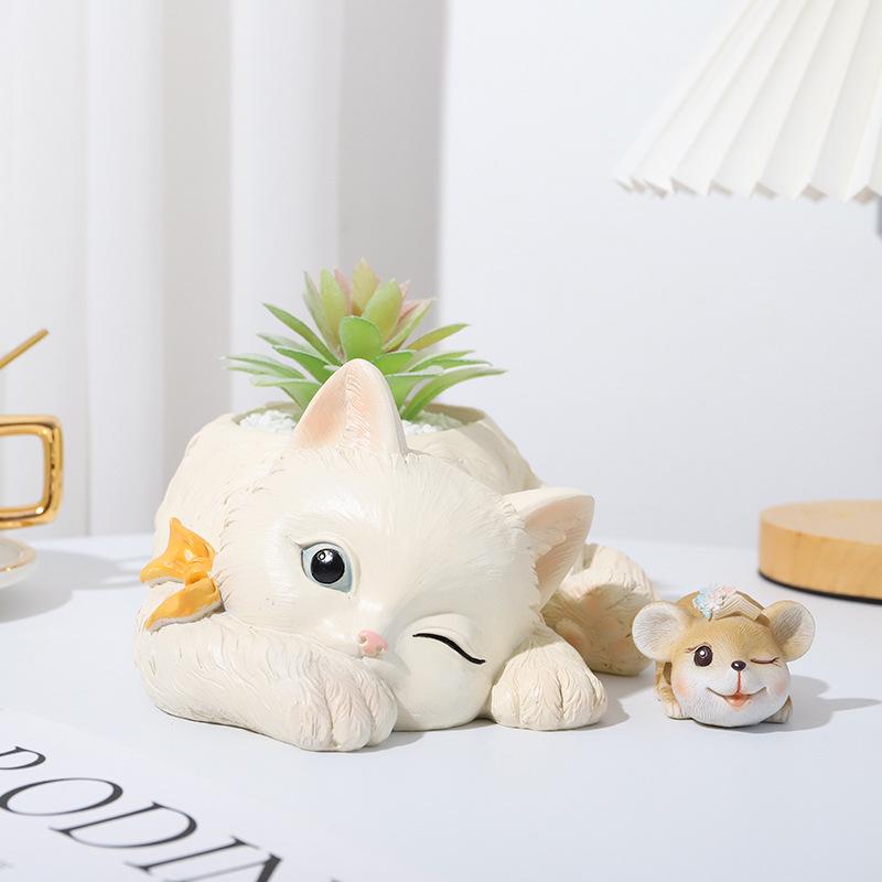 Chậu cây mọng nước resin hoạt hình, chậu mini để bàn, trang trí cây xanh và tiểu cảnh (RG-181)