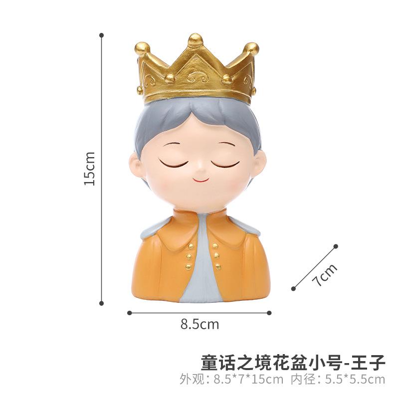 Chậu cây mọng nước hoàng tử công chúa cổ tích resin, chậu mini trang trí bàn, nhà và sân vườn (RG-114)
