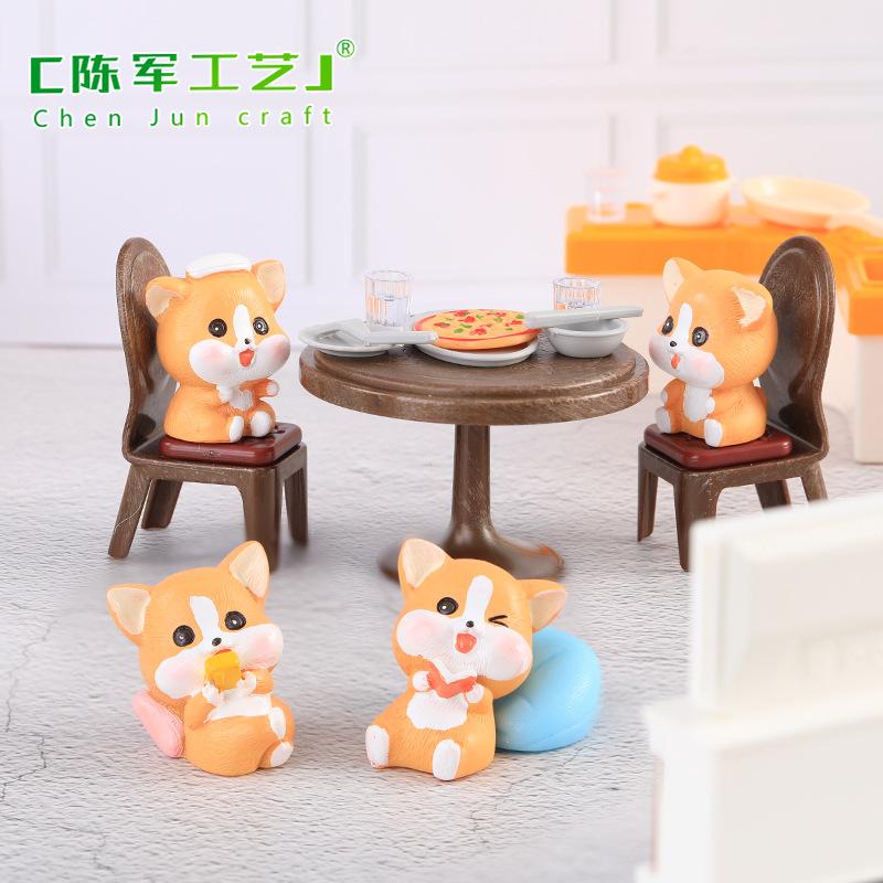 Tiểu cảnh chó Corgi đáng yêu resin trang trí chậu cây (TZC-668)