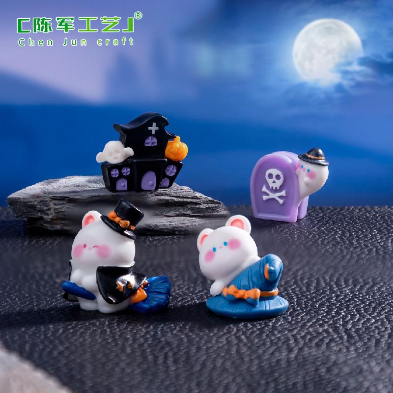 Trang trí Halloween tiểu cảnh, bí ngô ma DIY mini (TZC-9)