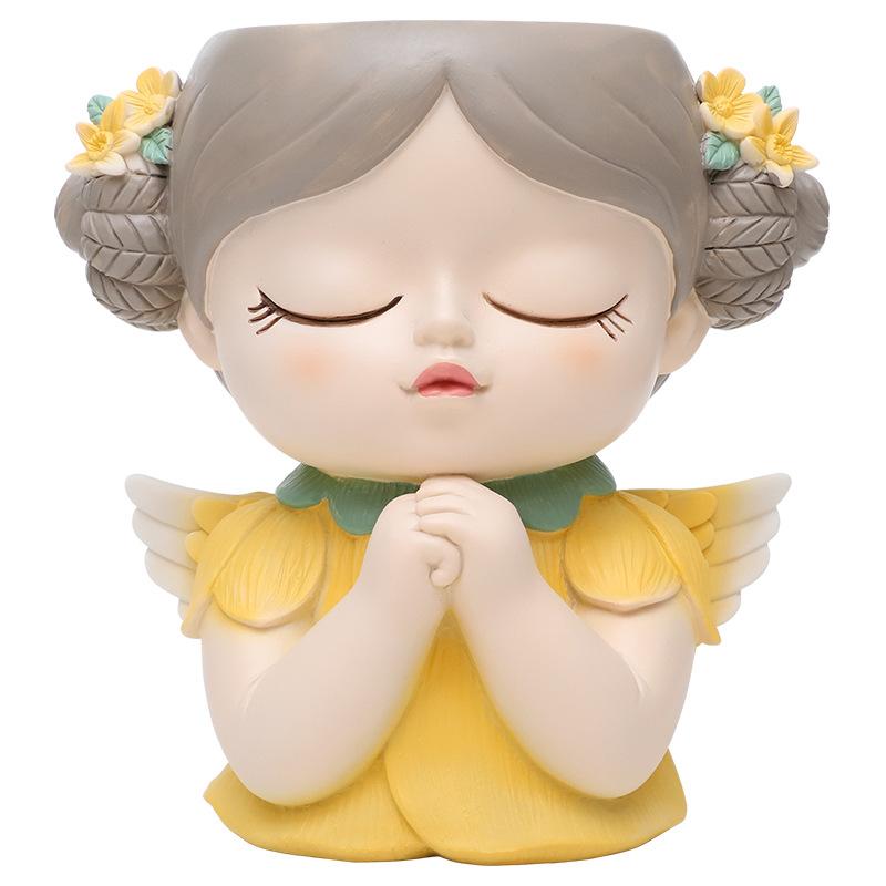 Chậu cây resin hình cô gái yêu tinh, chậu mọng nước mini, trang trí nhà, văn phòng và tiểu cảnh (RG-54)