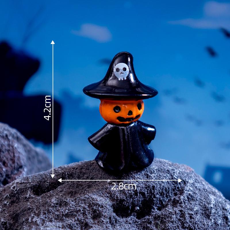 Tiểu cảnh Halloween bí ngô, phù thủy mini, trang trí DIY (TZC-51)