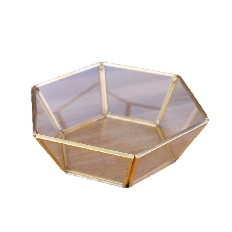 Khay kính gương viền vàng đựng trang sức (DG-128)