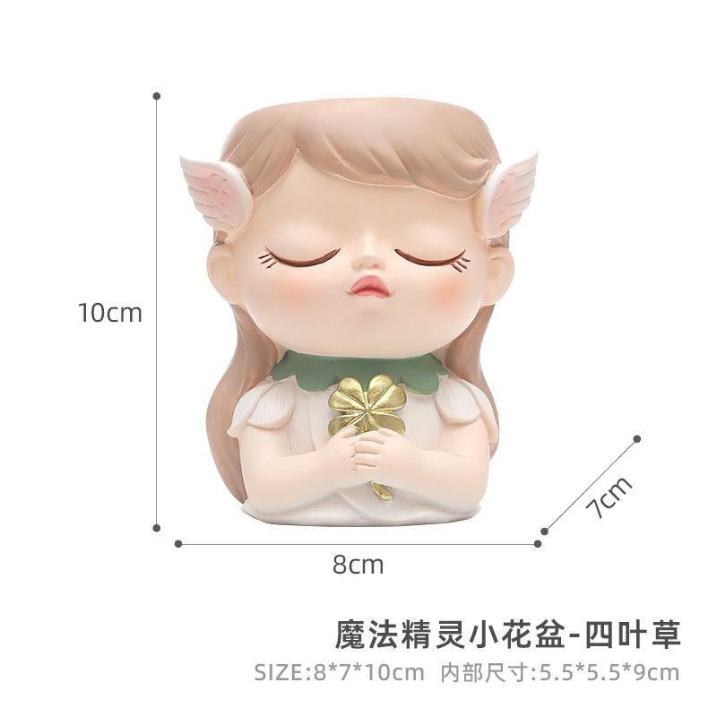 Chậu cây mọng nước yêu tinh resin, chậu mini trang trí nhà, tiểu cảnh cây xanh (RG-3)