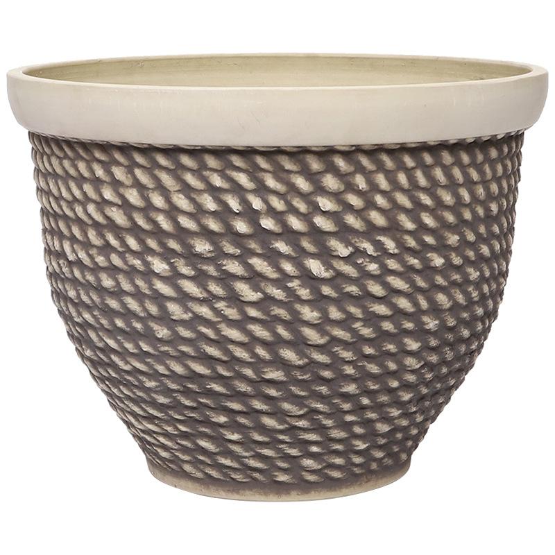 Chậu cây resin giả gốm cỡ lớn, chậu tròn phong cách Bắc Âu, chậu cây trang trí phòng khách (RG-141)