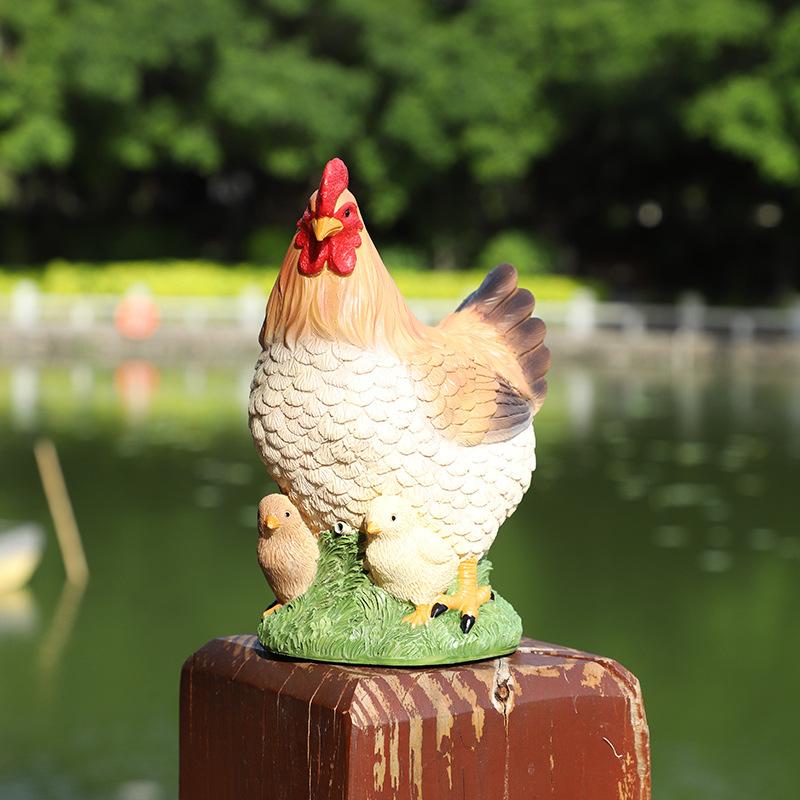 Gà trống giả cảm biến tự phát âm thanh, đồ trang trí sân vườn, ban công và tiểu cảnh (RG-226)
