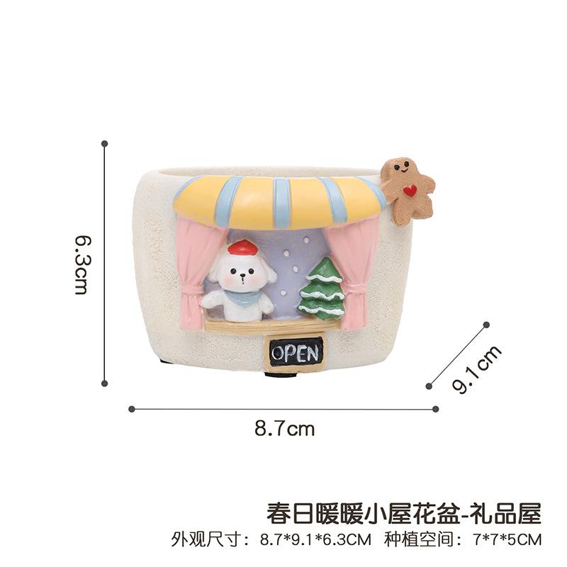 Chậu cây mọng nước resin trang trí sân vườn, chậu cây mini ban công, tiểu cảnh DIY (RG-27)