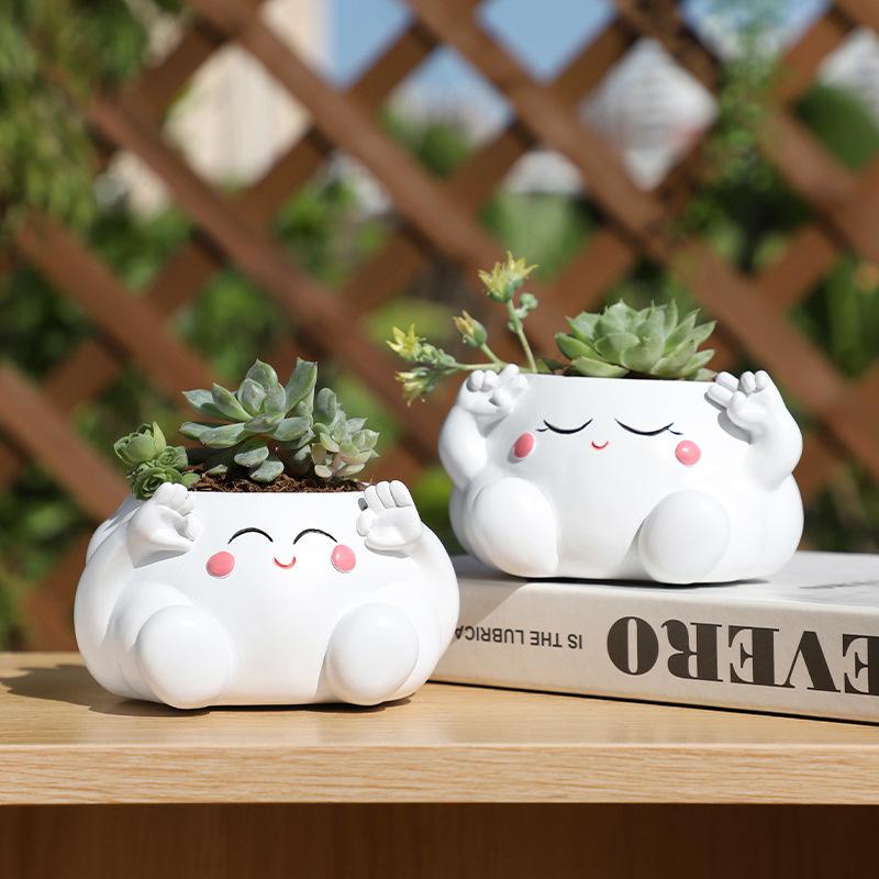 Chậu cây hình đám mây resin, chậu mọng nước mini, trang trí bàn, sân vườn và ban công (RG-217)