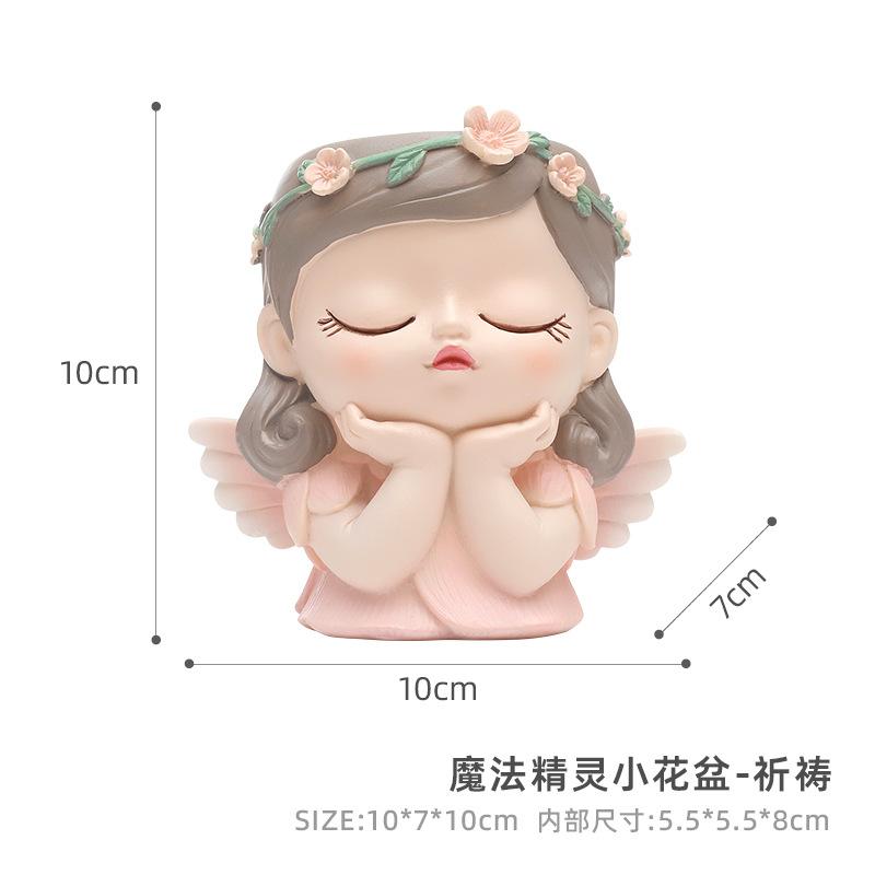 Chậu cây mọng nước yêu tinh resin, chậu mini trang trí nhà, tiểu cảnh cây xanh (RG-3)