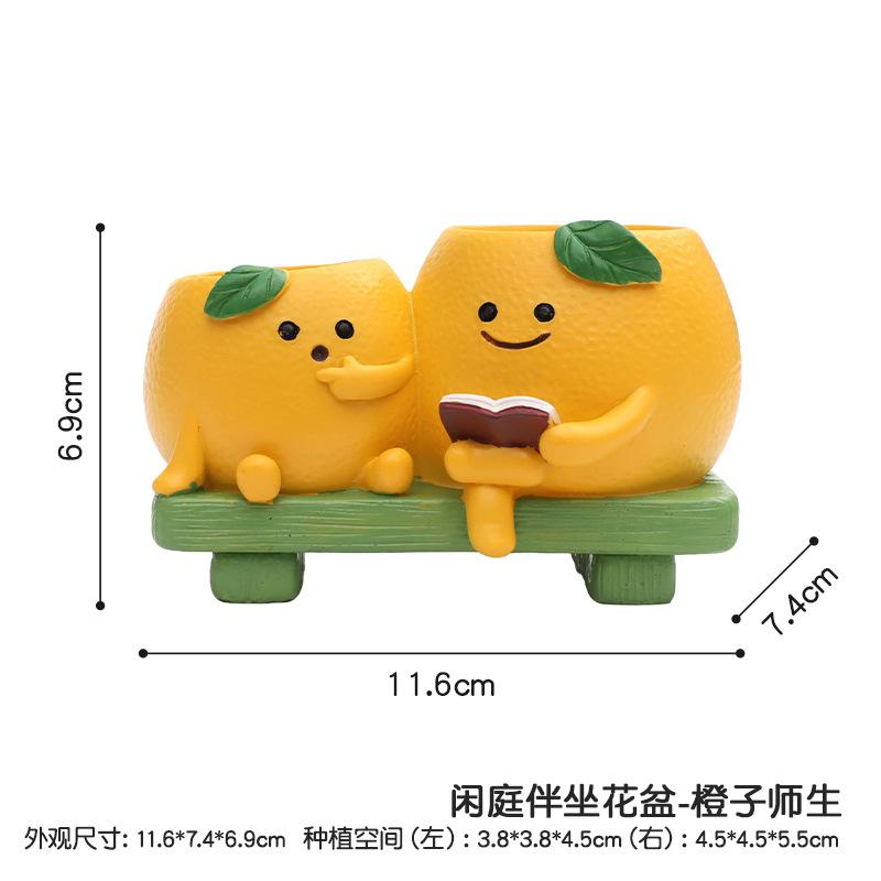 Chậu cây mọng nước resin liên thể nhiều lỗ, chậu mini hoạt hình, trang trí vườn ban công (RG-50)