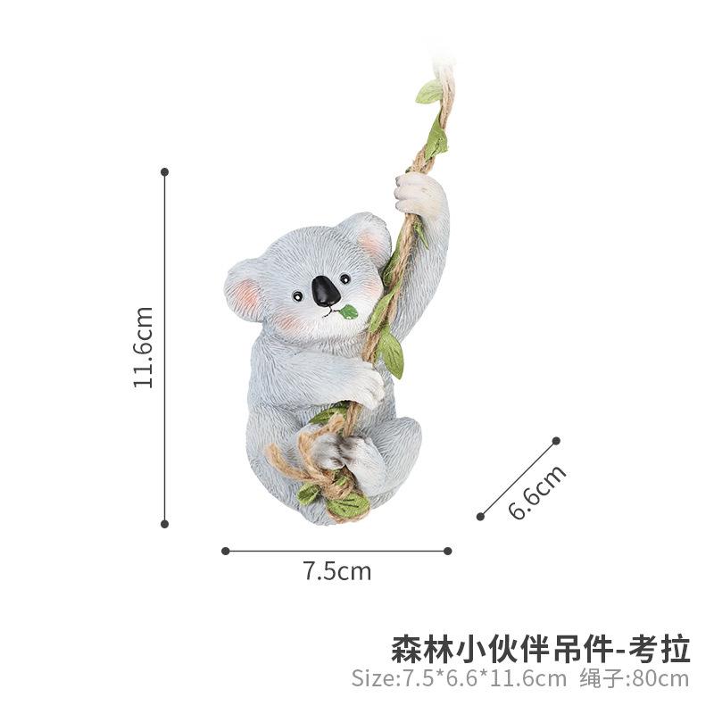 Móc treo khỉ và gấu koala resin, phụ kiện tiểu cảnh sân vườn, trang trí vườn ngoài trời (RG-51)