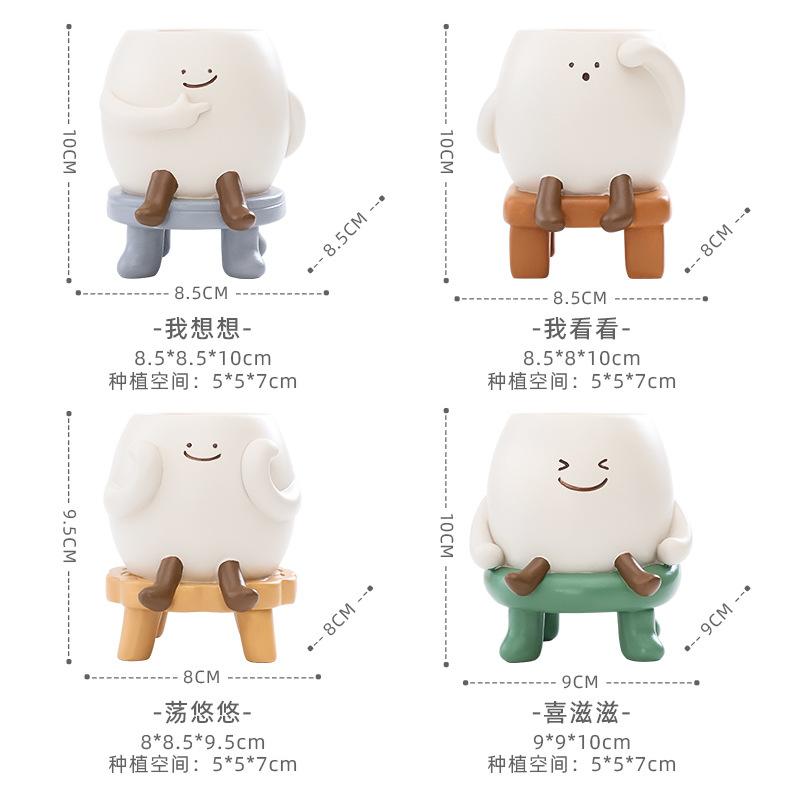 Chậu cây mọng nước resin tạo hình độc đáo, chậu mini để bàn, trang trí ban công và sân vườn (RG-190)