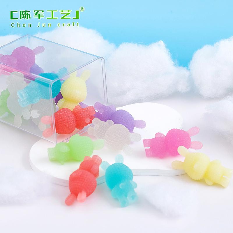Tiểu cảnh thỏ dệt len phát sáng trang trí xe và bàn DIY (ZC-1159)