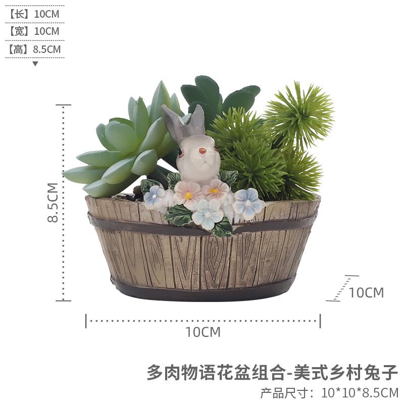 Chậu cây mini phong cách vintage, chậu cây mọng nước trang trí bàn, sân vườn và tiểu cảnh (RG-64)