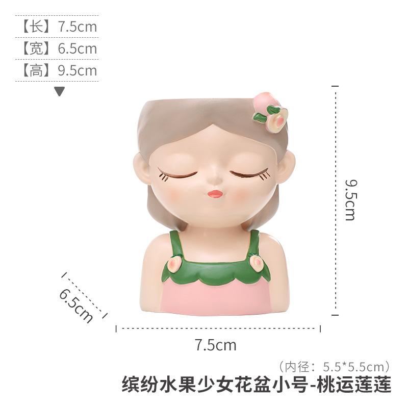 Chậu cây hình cô gái resin, chậu mọng nước mini, trang trí sân vườn, ban công và bàn làm việc (RG-238)
