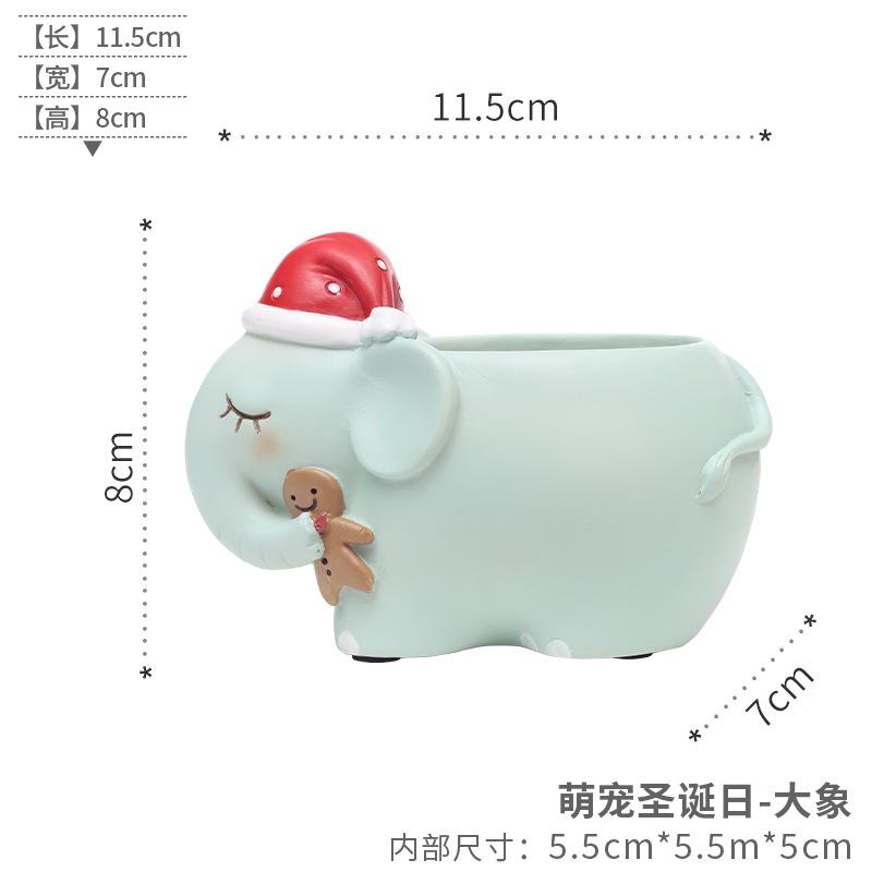 Chậu cây mọng nước Giáng Sinh hình thú cưng, chậu mini hoạt hình, quà tặng và trang trí sân vườn (RG-248)