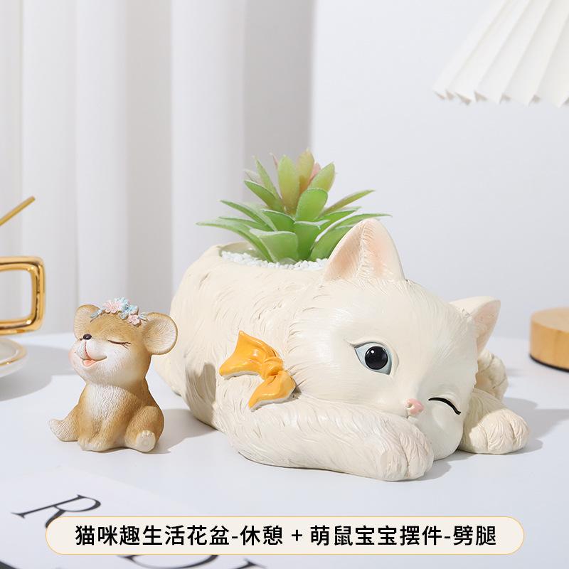 Chậu cây mọng nước resin hoạt hình, chậu mini để bàn, trang trí cây xanh và tiểu cảnh (RG-181)