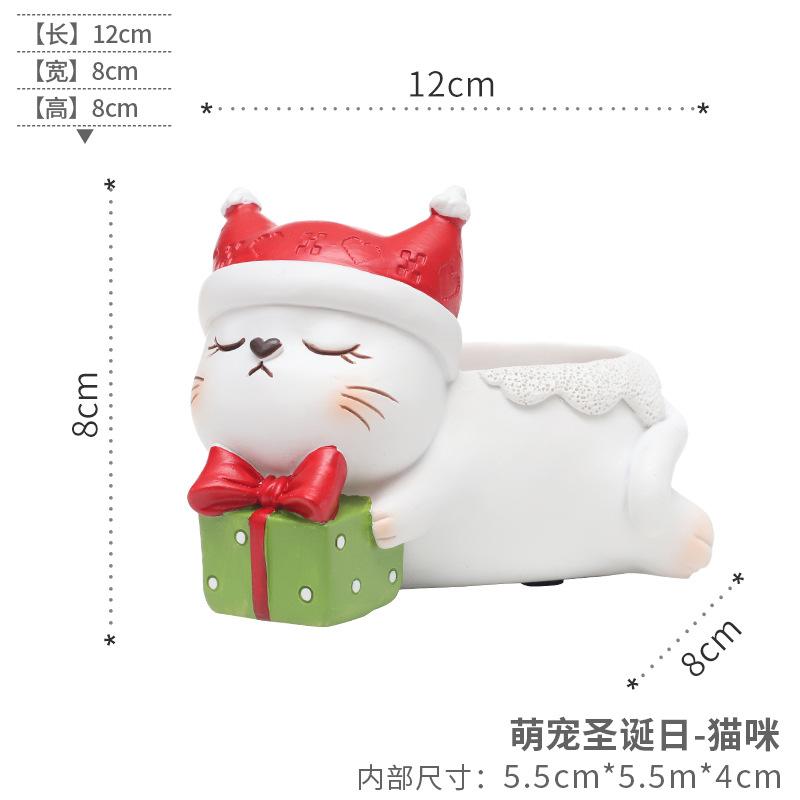 Chậu cây mọng nước Giáng Sinh hình thú cưng, chậu mini hoạt hình, quà tặng và trang trí sân vườn (RG-248)