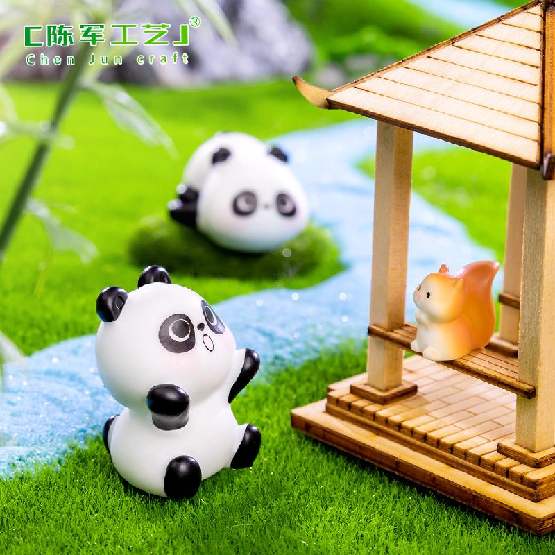 Tiểu cảnh gấu panda mini trang trí xe và bàn làm việc (TZC-664)