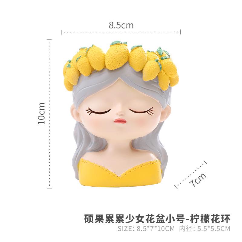 Chậu cây resin hình vòng hoa trái cây, chậu mọng nước mini, trang trí bàn và sân vườn (RG-28)