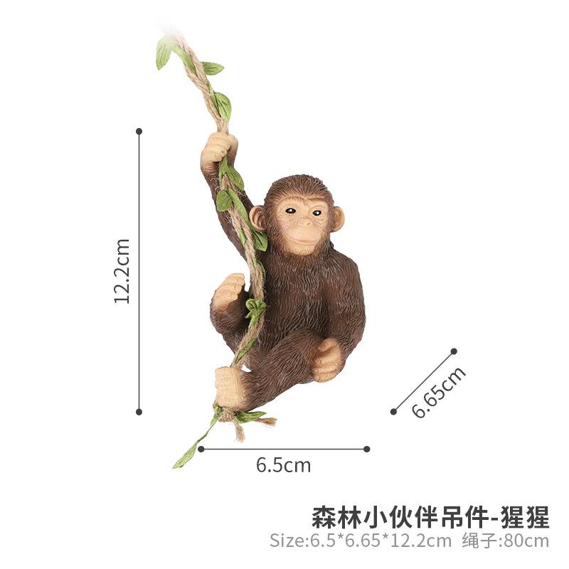 Móc treo khỉ và gấu koala resin, phụ kiện tiểu cảnh sân vườn, trang trí vườn ngoài trời (RG-51)