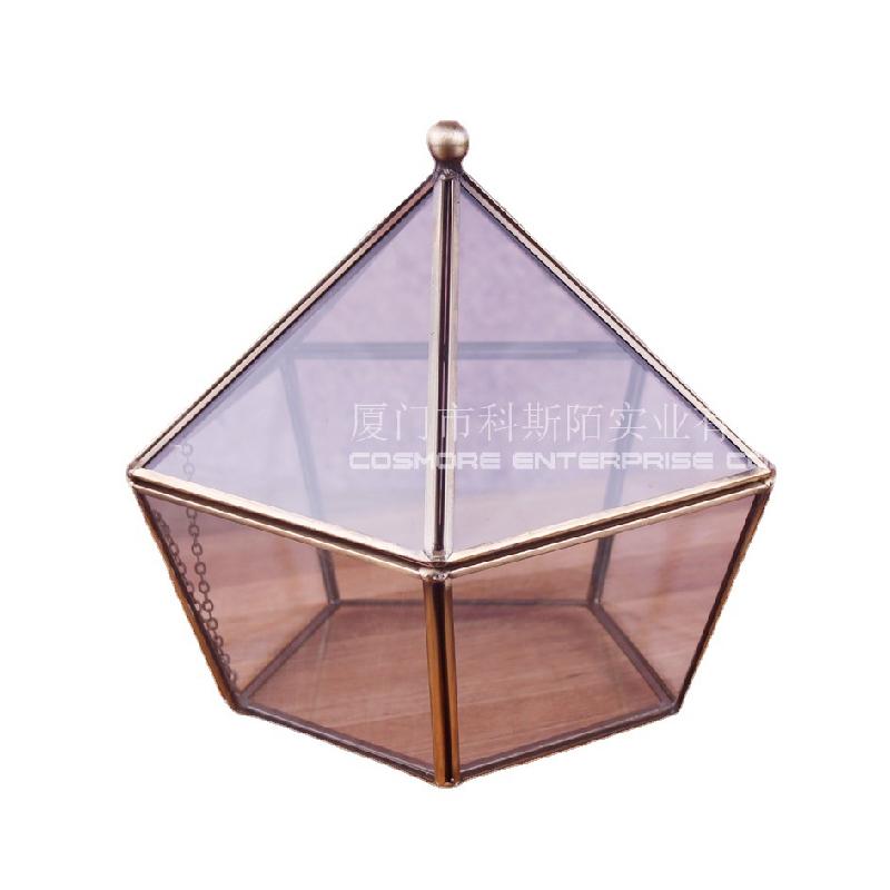 Hộp kính trang sức vintage, nhà kính hoa bất tử (DG-191)