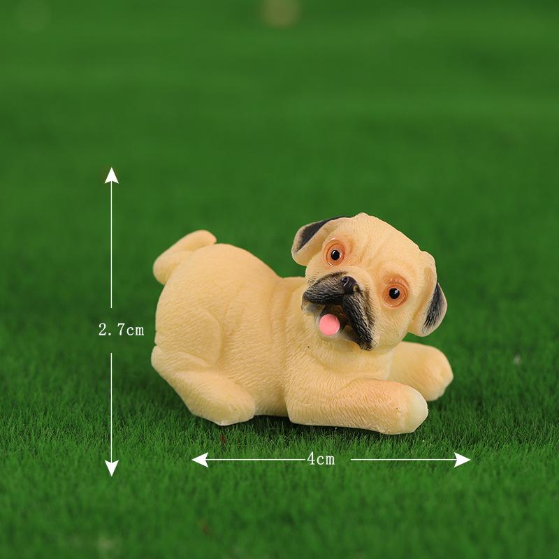 Tiểu cảnh chó Pug mini và thỏ dễ thương trang trí cây (TZC-1276)