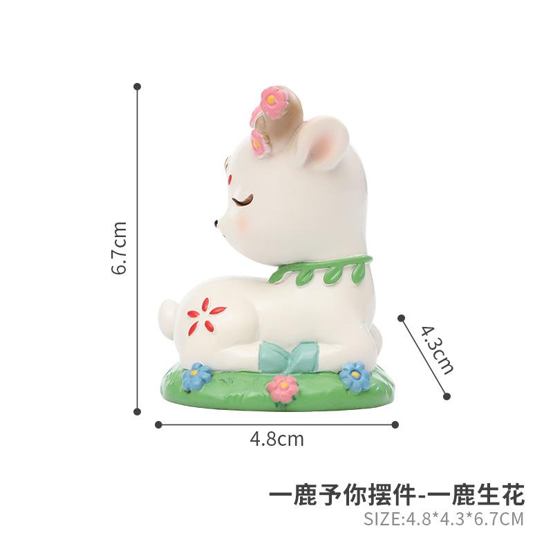 Tượng hươu hoạt hình mini resin, phụ kiện tiểu cảnh sân vườn, trang trí bàn và khu vườn (RG-210)