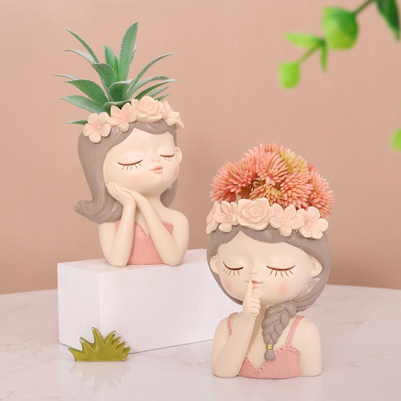 Chậu cây mọng nước nàng tiên resin, chậu mini trang trí ban công, tiểu cảnh bàn làm việc (RG-9)