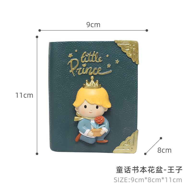 Chậu cây hình quyển sách cổ tích resin, chậu mọng nước mini, trang trí bàn, ban công và sân vườn (RG-139)