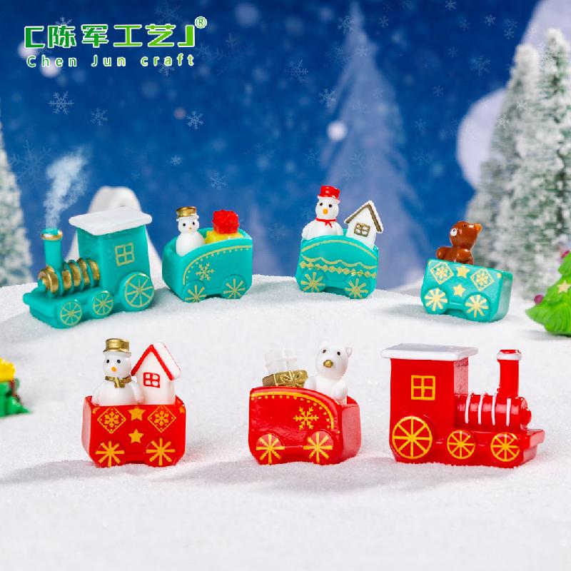 Tiểu cảnh tàu hỏa Noel, người tuyết, phụ kiện trang trí DIY (TZC-187)