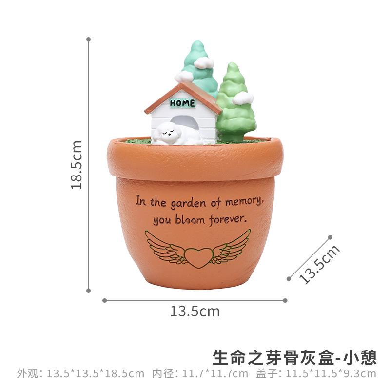 Hộp tro cốt thú cưng resin thủ công, hũ tưởng niệm chó mèo, đồ tang lễ thú cưng (RG-70)