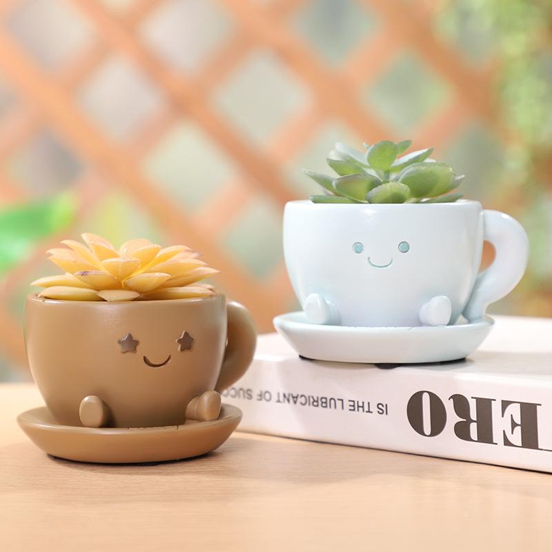 Chậu cây mọng nước resin sáng tạo, chậu mini trang trí ban công, bàn làm việc và tiểu cảnh (RG-198)