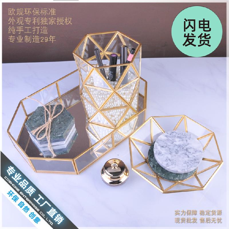 Khay kính viền đồng phong cách Bắc Âu (DG-93)