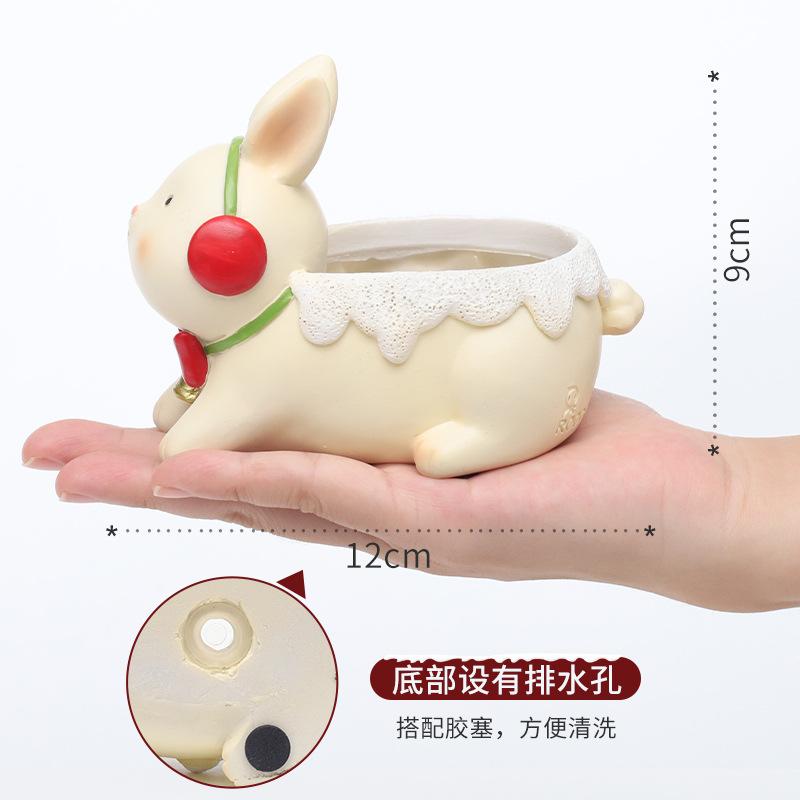 Chậu cây mọng nước Giáng Sinh hình thú cưng, chậu mini hoạt hình, quà tặng và trang trí sân vườn (RG-248)