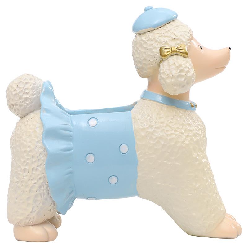 Chậu cây hình chó Poodle resin, chậu mọng nước mini, trang trí bàn, cửa sổ và sân vườn (RG-78)