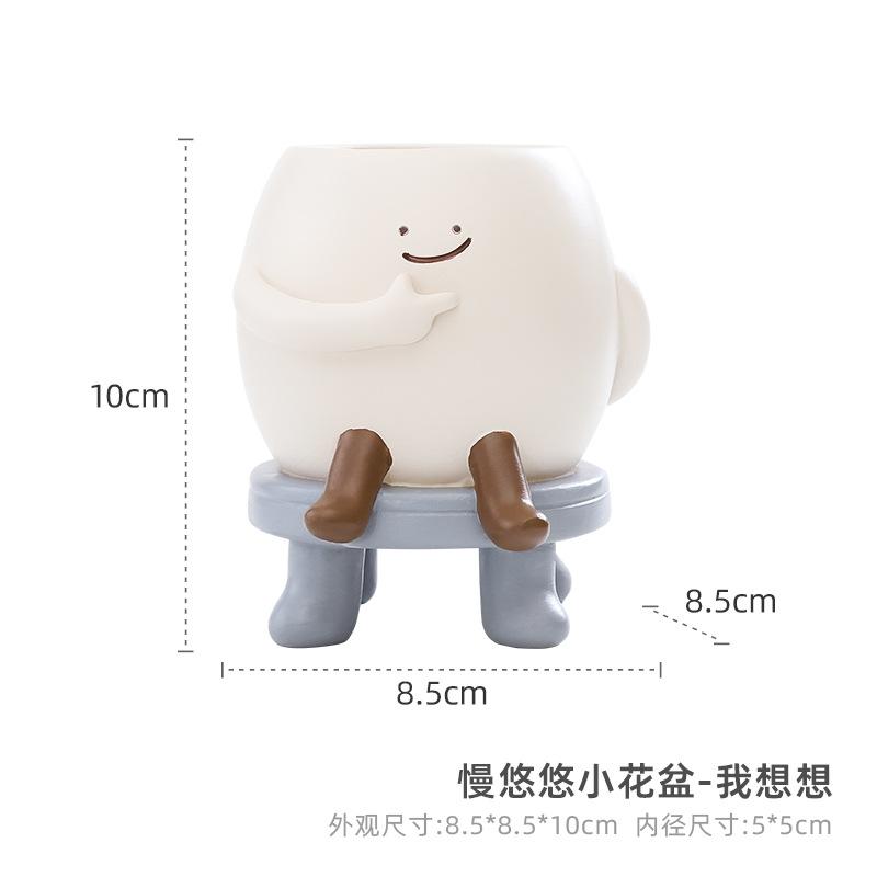 Chậu cây mọng nước resin mini, chậu cây để bàn văn phòng, trang trí sân vườn ban công (RG-15)