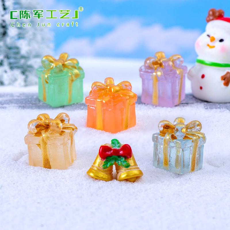 Tiểu cảnh hộp quà Noel phát sáng, trang trí xe hơi mini (TZC-224)