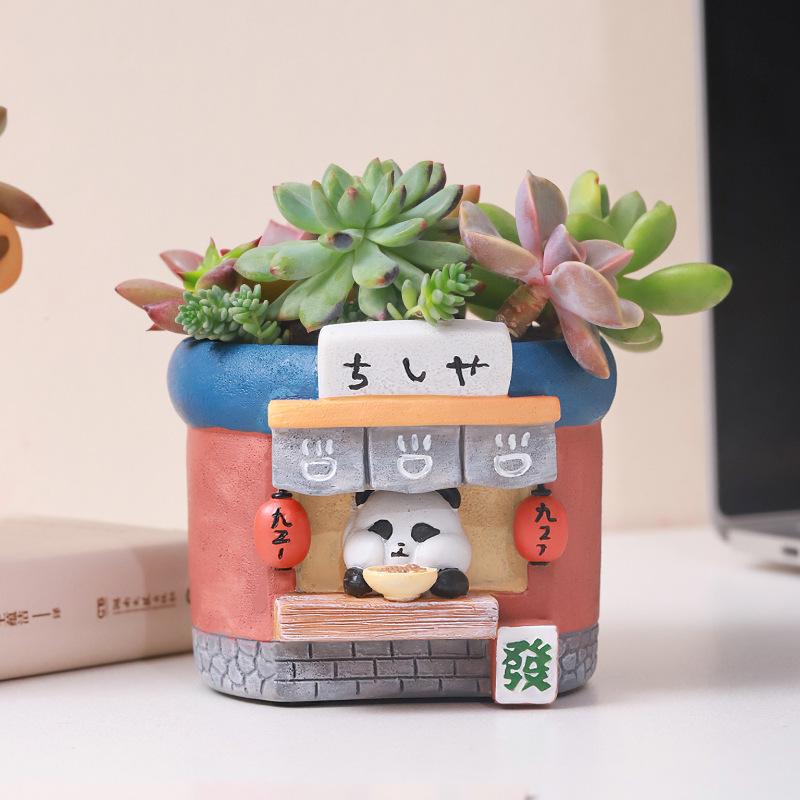 Chậu cây mọng nước resin phong cách Nhật, chậu mini để bàn, tiểu cảnh DIY (RG-23)