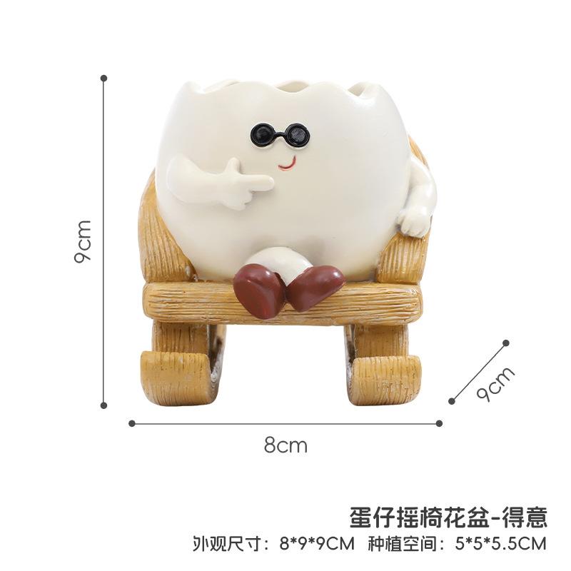 Chậu cây resin hình xích đu mặt cười, chậu mọng nước mini, trang trí ban công (RG-41)