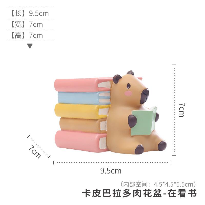 Chậu cây mọng nước hình Capybara resin, chậu mini trang trí bàn, tiểu cảnh sân vườn (RG-40)
