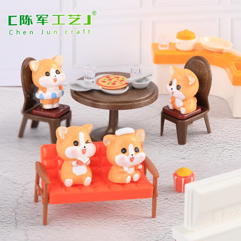 Tiểu cảnh chó Corgi đáng yêu resin trang trí chậu cây (TZC-668)