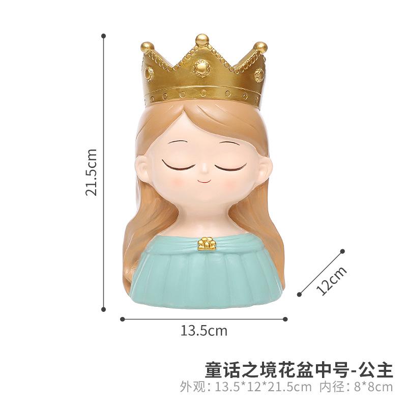 Chậu cây hình cặp đôi hoàng tử công chúa resin, chậu mini trang trí sân vườn và bàn làm việc (RG-220)